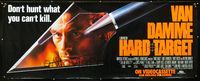 4a189 HARD TARGET video vinyl banner '93 John Woo, cool image of Jean-Claude Van Damme on arrowhead!