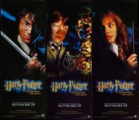 4a178 HARRY POTTER & THE CHAMBER OF SECRETS set of 3 vinyl banners '02 Radcliffe, Emma Watson, Grint