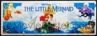 4a192 LITTLE MERMAID vinyl banner '89 Disney underwater cartoon, cool wider image of Ariel & cast!
