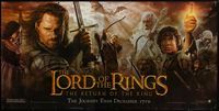 4a193 LORD OF THE RINGS: THE RETURN OF THE KING vinyl banner '03 Peter Jackson, cast montage art!