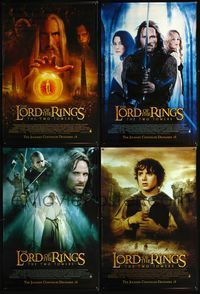 4a176 LORD OF THE RINGS: THE TWO TOWERS set of 4 vinyl banners '02 Peter Jackson fantasy epic!
