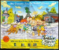 4a197 RUGRATS IN PARIS vinyl banner poster '00 great cartoon art of Nickelodeon toddlers in France!