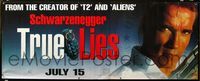 4a201 TRUE LIES vinyl banner movie poster '94 huge close up of Arnold Schwarzenegger holding gun!