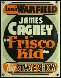 4a081 FRISCO KID trolley card '35 James Cagney, Margaret Lindsay, cool deco design!