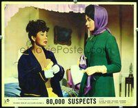 4b035 80,000 SUSPECTS Engl/Ital movie lobby card '63 image of sexy Claire Bloom!