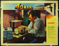 4b033 4D MAN LC #7 '59 cool special effects image of Robert Lansing putting hand through metal!
