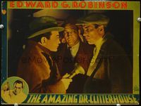 4b055 AMAZING DR. CLITTERHOUSE LC '38 c/u of Edward G. Robinson w/flashlight on Humphrey Bogart!
