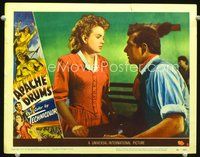 4b066 APACHE DRUMS movie lobby card #8 '51 close-up of Stephen McNally & Coleen Gray!