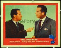 4b068 APARTMENT movie lobby card #7 '60 Billy Wilder, Jack Lemmon giving key to Fred MacMurray!