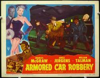 4b072 ARMORED CAR ROBBERY LC #7 '50 Charles McGraw in shoot out, sexy border art of Adele Jergens!