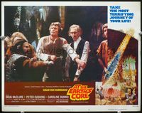 4b079 AT THE EARTH'S CORE LC #8 '76 close up of Peter Cushing, Doug McClure & wacky creature!