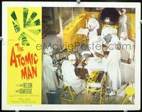 4b080 ATOMIC MAN movie lobby card '56 cool image of doctors in operating room!