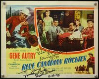 4b017 BLUE CANADIAN ROCKIES signed movie lobby card '52 by Gene Autry & Gail Davis in 1990 and 1995!