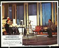 4b260 CONVERSATION movie lobby card #3 '74 cool image of Gene Hackman & Harrison Ford!
