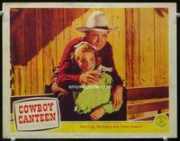 4b271 COWBOY CANTEEN LC '44 great close-up of Tex Ritter showing Jane Frazee how to shoot!