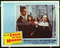 4b272 CRACK IN THE MIRROR movie lobby card #5 '60 Juliette Greco, Bradford Dillman!