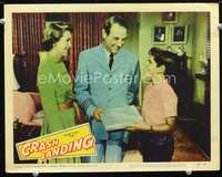 4b275 CRASH LANDING movie lobby card #4 '58 great profile image of Nancy Davis!