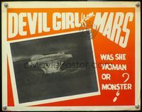4b290 DEVIL GIRL FROM MARS Canadian LC '55 cool image of alien ship, was she woman or monster?