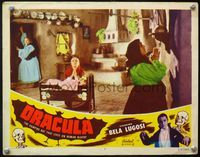 4b308 DRACULA lobby card #7 R51 directed by Tod Browning, old ladies pray to be free of vampires!