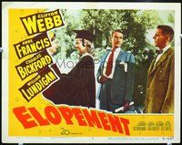 4b323 ELOPEMENT movie lobby card #2 '51 Clifton Webb, Anne Francis in cap & gown!