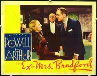 4b328 EX-MRS. BRADFORD movie lobby card '36 great image of William Powell & pretty Jean Arthur!