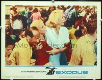 4b329 EXODUS movie lobby card #1 '61 smiling Eva Marie Saint holding Jill Haworth!