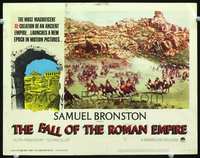 4b336 FALL OF THE ROMAN EMPIRE movie lobby card #1 '64 cool image of horseback raiders!