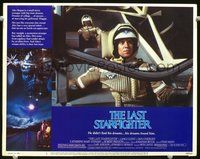 4b577 LAST STARFIGHTER movie lobby card #1 '84 close-up image of pilot Lance Guest, sci-fi!