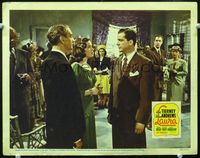4b578 LAURA movie lobby card '44 Gene Tierney, Dana Andrews, Clifton Webb & Vincent Price at party!