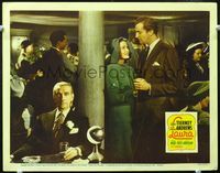 4b579 LAURA lobby card '44 Vincent Price dances with beautiful Gene Tierney as Clifton Webb sulks!