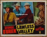 4b584 LAWLESS VALLEY movie lobby card #4 R48 Fred Kohler & Fred Kohler Jr., cowgirl Kay Sutton!