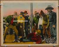 4b586 LET 'ER BUCK movie lobby card '25 cowboy Hoot Gibson, cool crowd scene image!