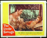 4b592 LITTLE SAVAGE movie lobby card #6 '59 Robert Palmer, sexy Christiane Martel!