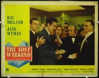 4b606 LOST WEEKEND LC '45 dejected alcoholic Ray Milland w/money in hand, directed by Billy Wilder!