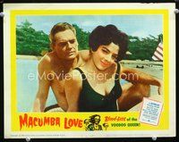 4b613 MACUMBA LOVE movie lobby card #2 '60 Walter Reed, Ziva Rodann, cool voodoo horror art!