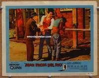 4b617 MAN FROM DEL RIO movie lobby card #6 '56 sheriff Anthony Quinn, Peter Whitney!