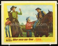 4b625 MAN WITH THE GUN movie lobby card #7 '55 great image of cowboy Robert Mitchum!