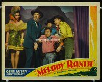 4b631 MELODY RANCH movie lobby card '40 cool image of Gene Autry, Jimmy Durante, Ann Miller!