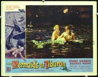 4b634 MERMAIDS OF TIBURON movie lobby card #8 '62 great image & artwork of sexy mermaids!