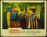 4b636 MISTER ROBERTS LC #8 '55 great close up of James Cagney accusing Henry Fonda of sabotage!