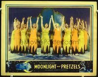 4b638 MOONLIGHT & PRETZELS LC '33 great wacky image of chorus girls with upraised arms on stage!