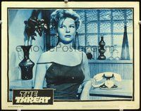 4b883 THREAT movie lobby card #1 '60 great close-up of sexy Linda Lawson!
