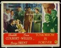 4b890 TOMORROW IS FOREVER LC '45 Orson Welles holds Natalie Wood in his lap, Claudette Colbert