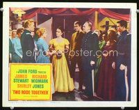 4b913 TWO RODE TOGETHER lobby card '60 cool image of James Stewart, Richard Widmark, Shirley Jones!