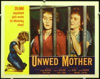 4b926 UNWED MOTHER lobby card #8 '58 there are 20,000 of them, wild image of mothers behind bars!