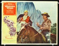 4b941 WAGONS WEST movie lobby card '52 cool image of Rod Cameron on horseback!