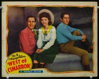4b949 WEST OF CIMARRON movie lobby card '41 The Three Mesquiteers, Tom Tyler & Lois Collier!