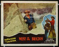 4b950 WEST OF THE BRAZOS lobby card #7 '50 cowboys Jimmy 