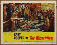 4b954 WESTERNER movie lobby card #5 R54 Gary Cooper, Walter Brennan