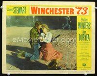 4b975 WINCHESTER '73 movie lobby card R58 great image of James Stewart, Shelley Winters!